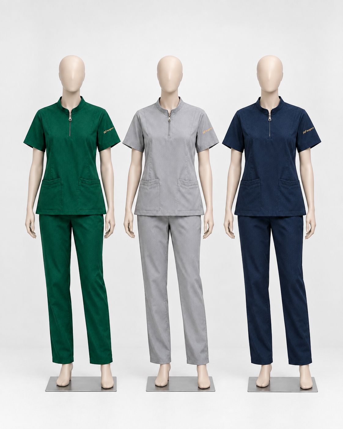 Modern Mandarin Collar Scrub Set — view 2