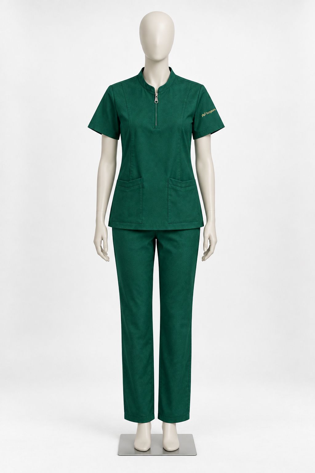 Modern Mandarin Collar Scrub Set — view 15