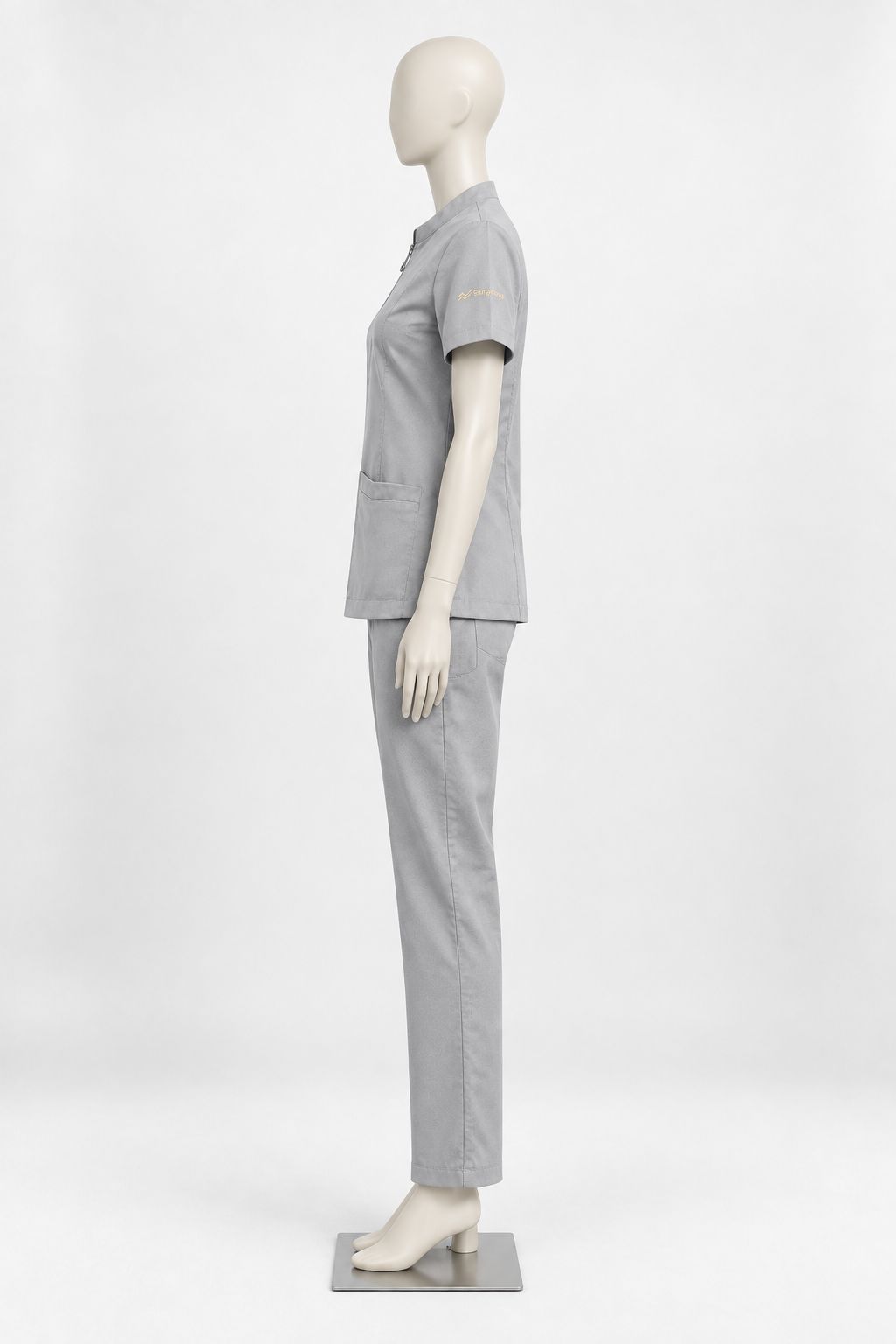 Modern Mandarin Collar Scrub Set — view 17