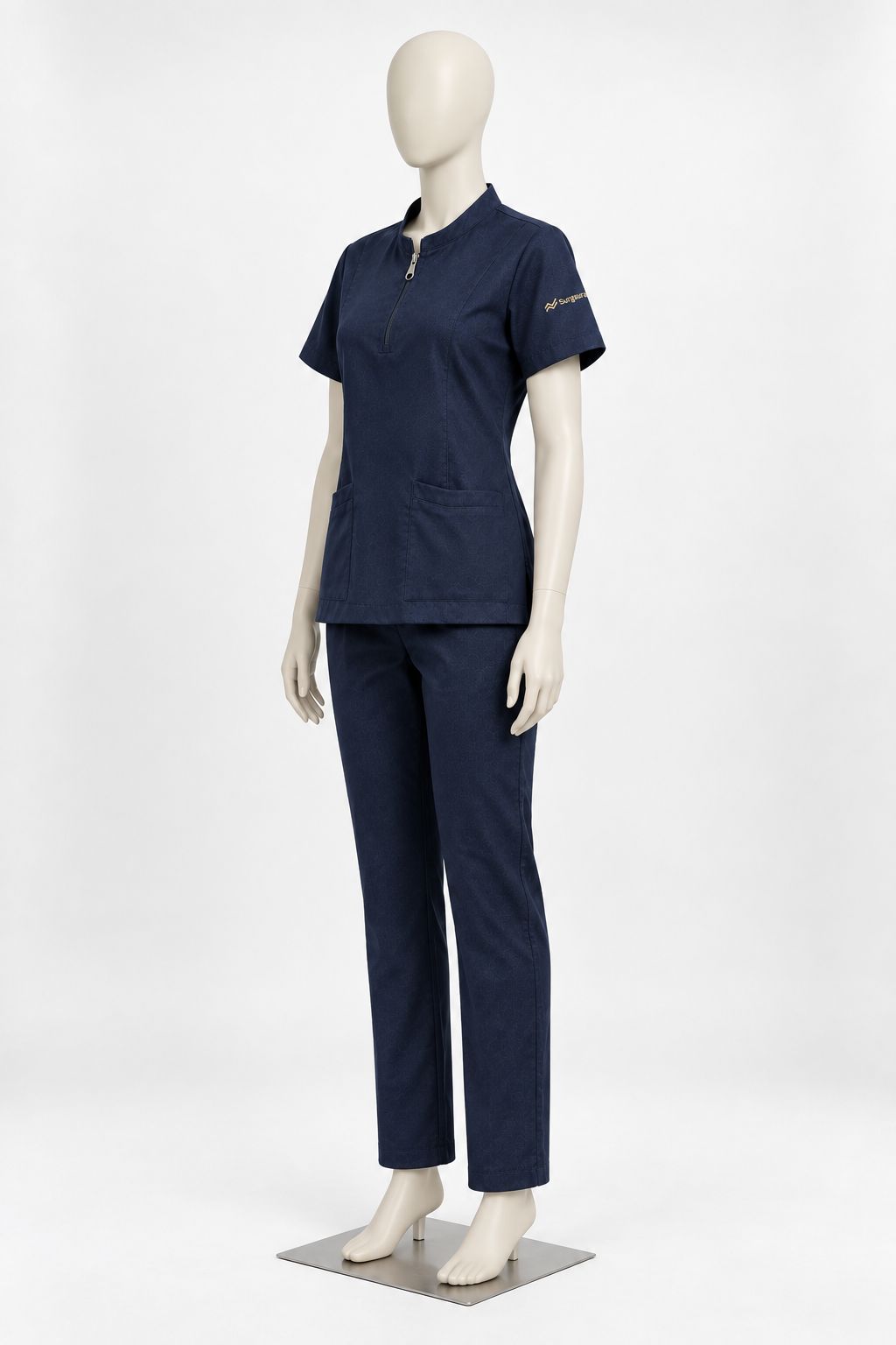 Modern Mandarin Collar Scrub Set — view 16