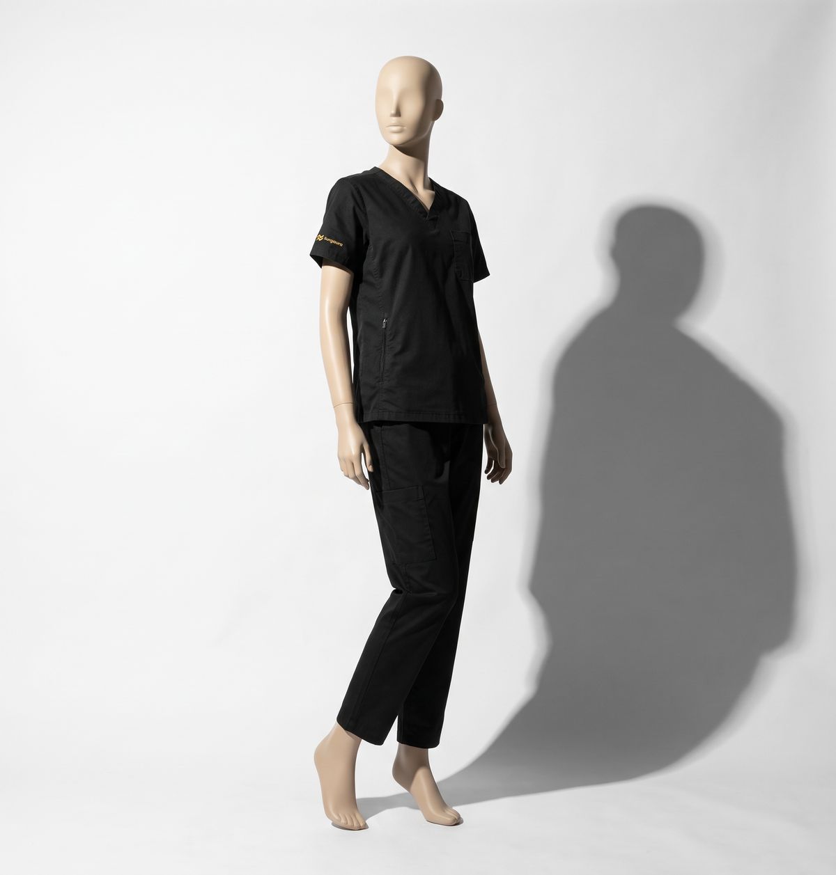 Water-Repellent Gabardine Notch-Neck Scrub Set — view 2