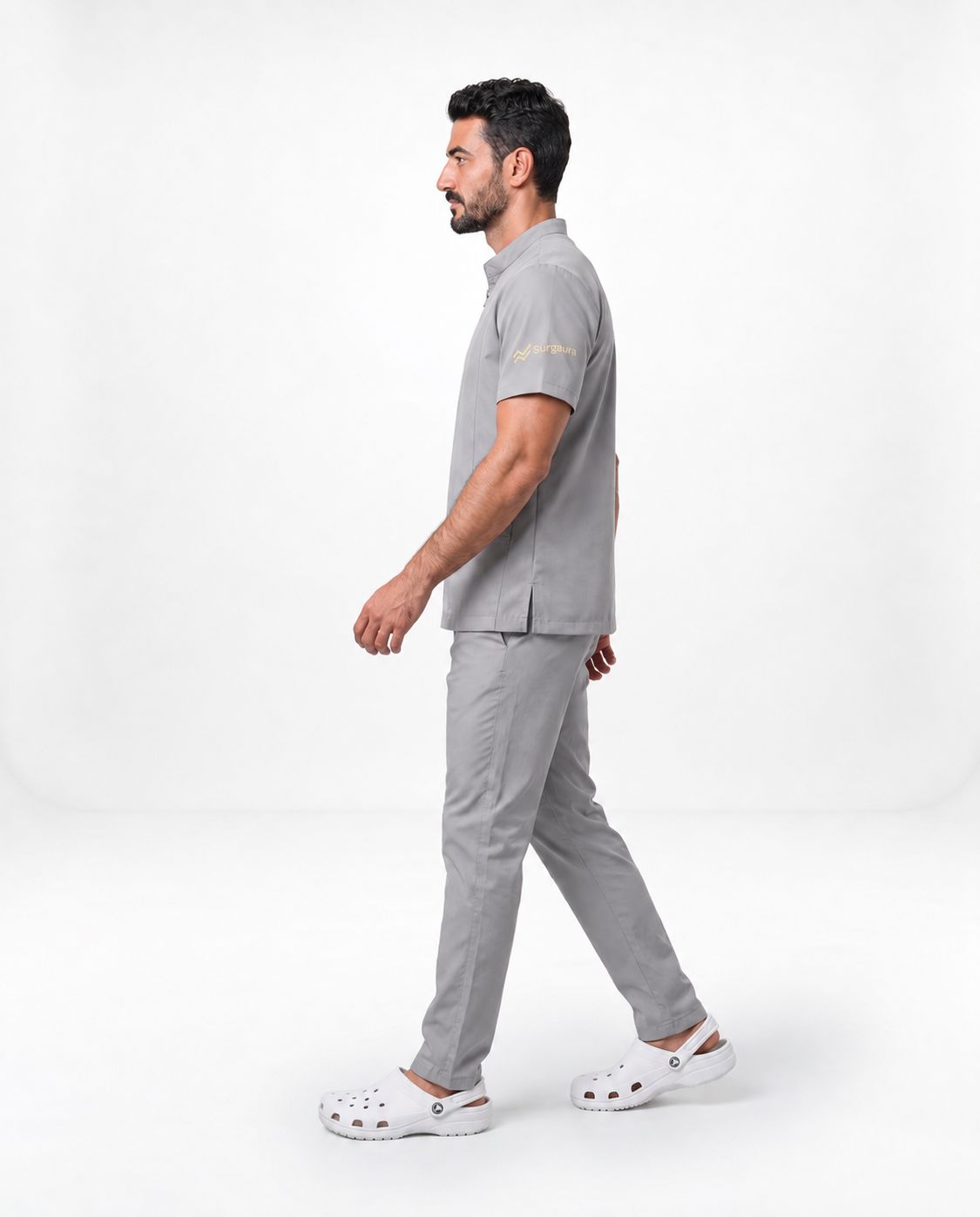 Modern Mandarin Collar Scrub Set — view 4