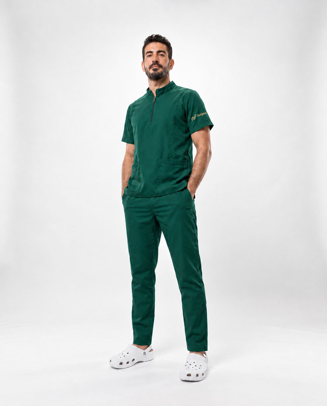 Modern Mandarin Collar Scrub Set — view 3
