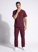 Water-Repellent Gabardine Notch-Neck Scrub Set thumbnail 3