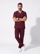 Water-Repellent Gabardine Notch-Neck Scrub Set thumbnail 4