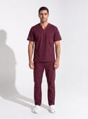 Water-Repellent Gabardine Notch-Neck Scrub Set thumbnail 5