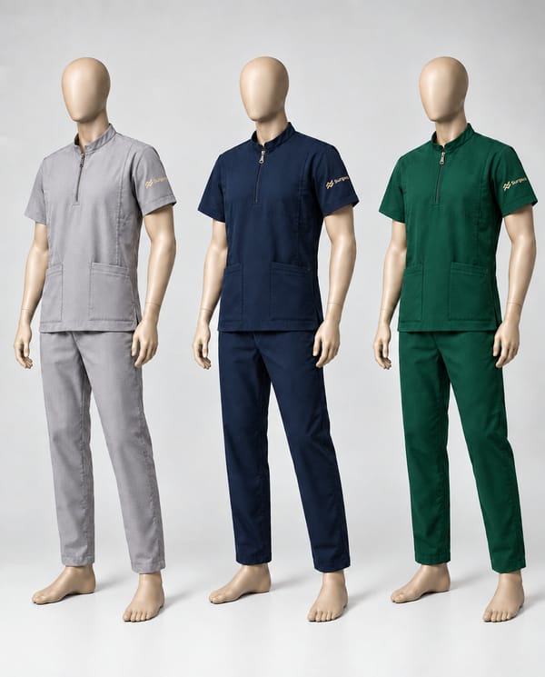 Modern Mandarin Collar Scrub Set